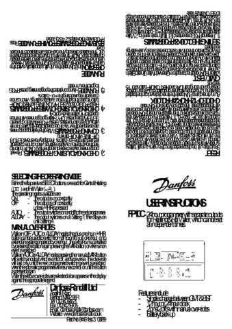 Danfoss 8449 Operating Guide Instructions by download Mauritron #328253