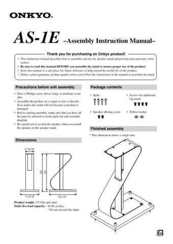 Onkyo AS1E Service Manual by download Mauritron #330842