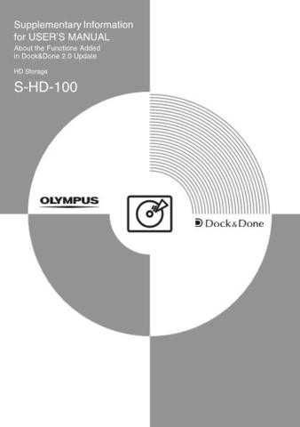 Olympus INS SHD100 Operating Guide by download Mauritron #326274