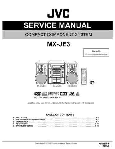 JVC MX-JE31-5 Service Manual by download Mauritron #276321