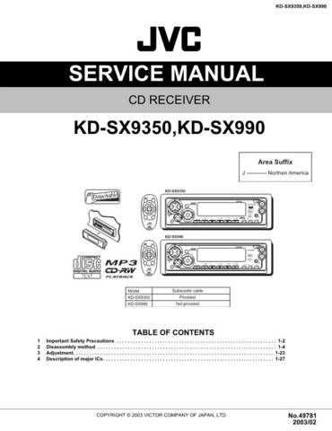 JVC KD-SX9350-SX990 Service Manual by download Mauritron #275299