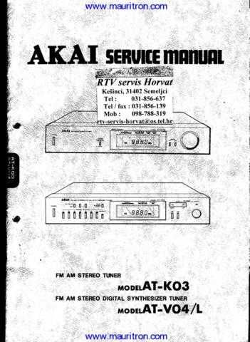 Akai AT-V04L Manual by download Mauritron #326382