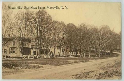 New York Morrisville Stage Hill East Main St Tree lined Unpaved Road w/Old~241