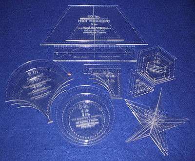 Laser Cut Quilt Templates - 1/8" Acrylic-Clear -Holiday Gift Set - 21 Pieces