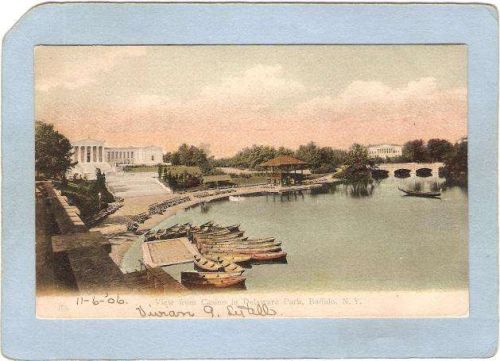 New York Buffalo View From Casino In Delaware Park Undivided Back ny_box4~2544