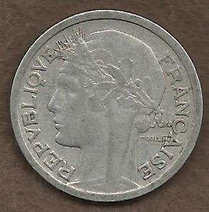 France - 1 Franc 1946 Vicky French Issue WWII ERA Currency - Historic Coin!