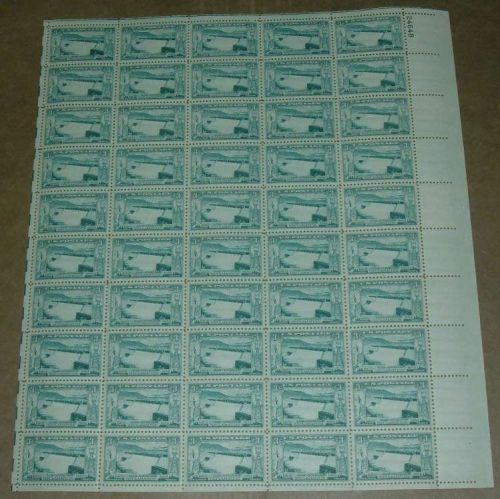 US, Scott# 1009, three cent Grand Coulee Dam sheet of 50 stamps