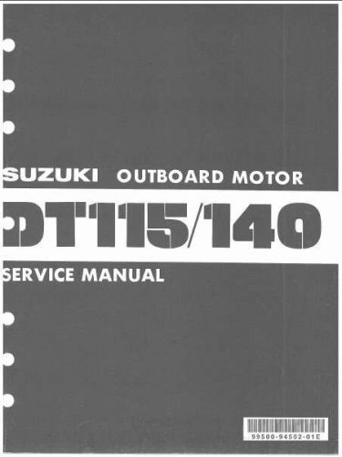 81-85 Suzuki DT115 DT140 2-Stroke Outboard Motor Service Repair Manual CD