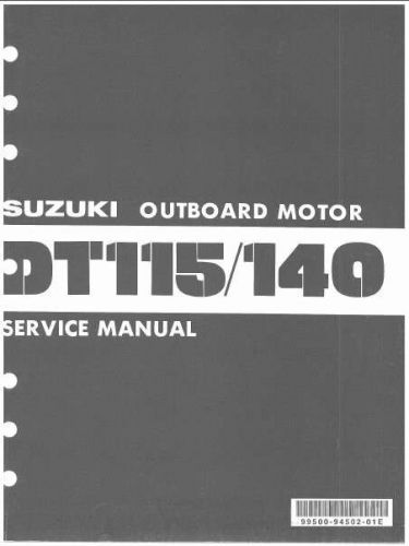 81-85 Suzuki DT115 DT140 2-Stroke Outboard Motor Service Repair Manual CD