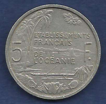 France 5 Francs 1952 FRENCH OCEANIA NOVVELLE.CALEDONIE