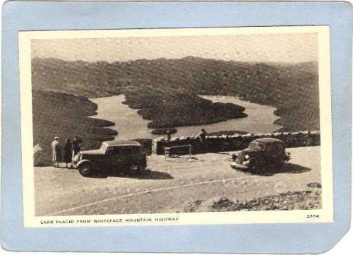 New York Lake Placid Lake Placid From Whiteface Mountain Highway w/Old Car~1774