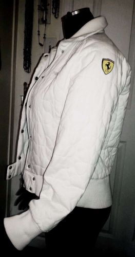 PUMA Official Scuderia FERRARI White JACKET Quilted 100% Cotton Lined-Women's S