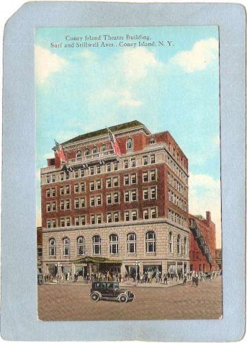 New York Coney Island Amusement Park Postcard Coney Island Theatre Buildin~359