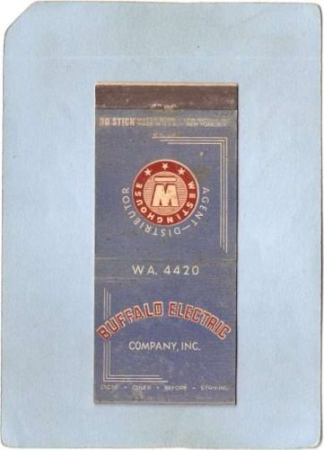 New York Buffalo Matchcover Buffalo Electric Co Inc w/Low Phone Number Inf~2467