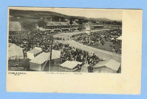 New York Cobleskill Cobleskill Fair View Of Fair Tents Race Track Grandsta~310