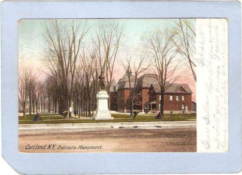 New York Cortland Soldiers Monument Street Scene ny_box3~1238