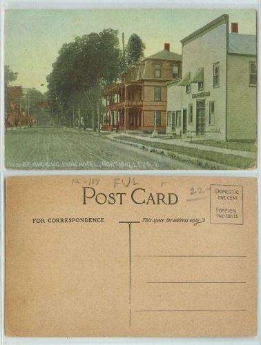 New York Northville Main St Showing Lyon Hotel Unpaved Road w/Old Building~188