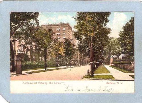New York Buffalo North Street Showing The Lenox Street Scene Undivided Bac~2913