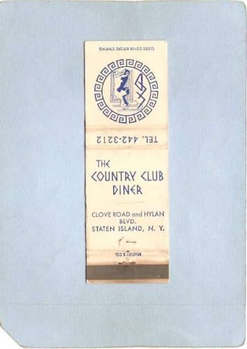 New York Staten Island Matchcover The Country Club Diner Clove Rd & Hylan ~64