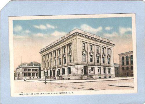 New York Elmira Post Office & Century Club Street Scene Intersection ny_bo~1083