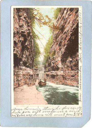 New York Ausable Chasm Grand Flume Below Rapids Undivided Back ny_box5~1491