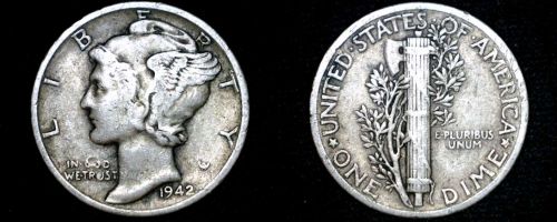 1942-P Mercury Dime Silver