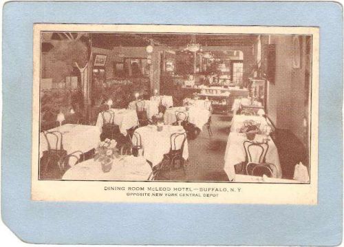 New York Buffalo Dining Room McLeod Hotel Opposite New York Central Depot ~2891