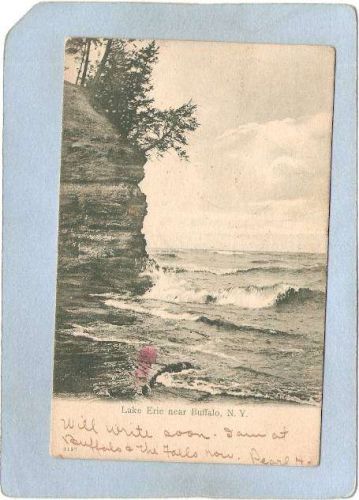 New York Buffalo Lake Erie Near Buffalo Undivided Back ny_box4X1~2833