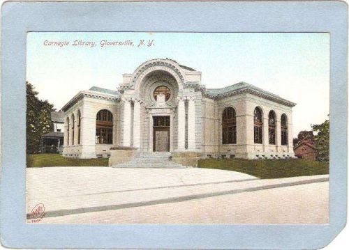 New York Gloversville Carnegie Library Street Scene ny_box5~1990