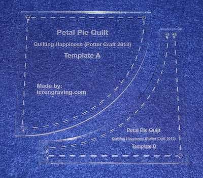 2 Piece "Petal Pie" Template Set - 1/8" Clear Acrylic - Quilting