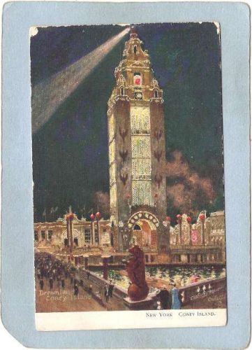 New York Coney Island Amusement Park Postcard Dreamland top_box1~412