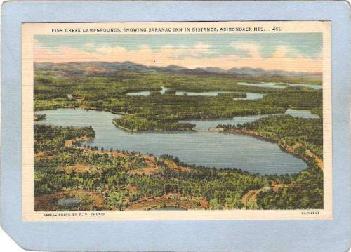 New York Saranac Lake Fish Creek Campgrounds Showing Saranac Inn In Distan~1930