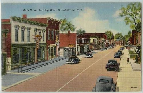 New York St Johnsville Main St Looking West Street Scene w/Old Buildings O~292