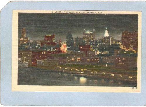 New York Buffalo Buffalo Skyline At Night ny_box4X1~2664