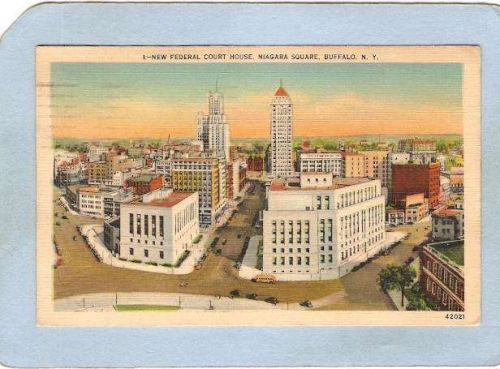 New York Buffalo New Federal Court House Niagara Square Street Scene Inter~2742