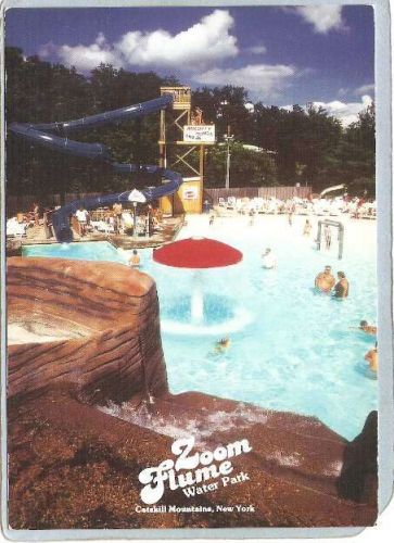 New York East Durham Amusement Park Postcard Anaconda Slide & Activity Poo~139