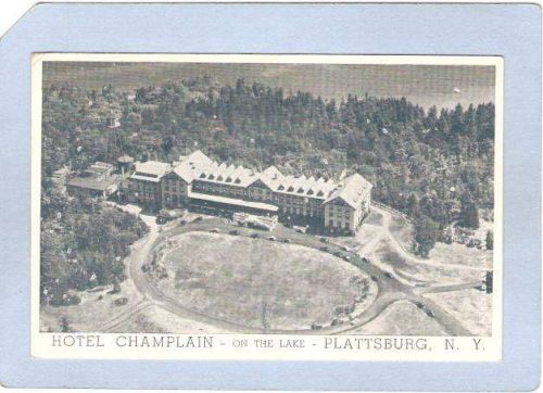 New York PLattsburg Hotel Champlain On The Lake Circular Driveway w/Old Ca~1177