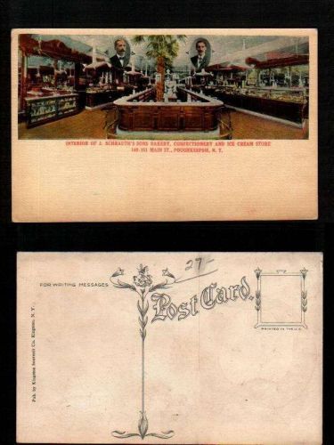 New York Poughkeepsie Postcard Very nice Interior view of J. Schrauth's So~4008