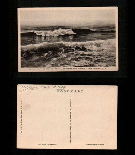 New York Fire Island Long Island Postcard Fire Island Beach opposite Bay S~20