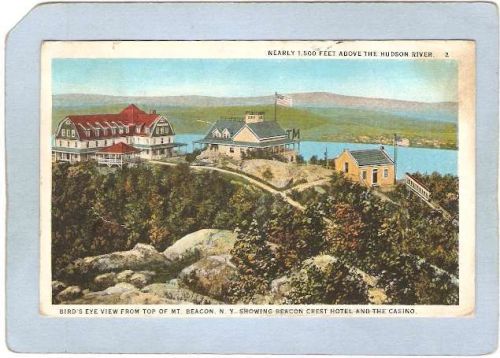 New York Beacon Bird's Eye View From Top Of Mt Beacon Showing Beacon Crest~2147
