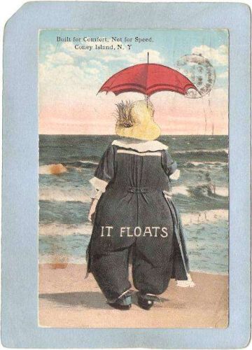 New York Coney Island Amusement Park Postcard Built For Comfort Not For Sp~333