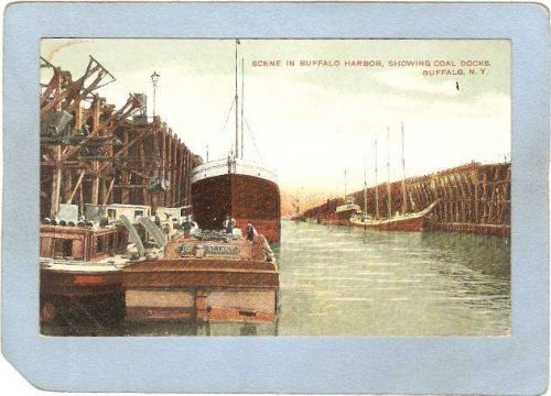 New York Buffalo Scene In Buffalo Harbor Showing Coal Dock ny_box4X1~2843