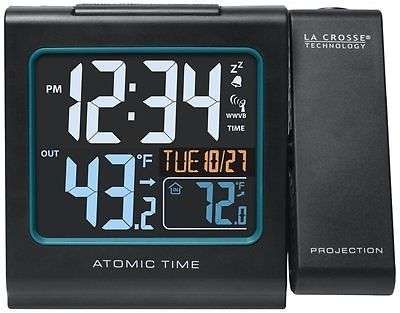 Digital Projection Alarm Clock La Crosse Time Atomic Lcd Office Digital Projection Alarm Clock La