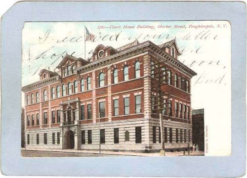 New York Poughkeepsie Court House Building Market St Undivided Back ny_box~2264