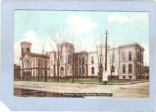 New York Elmira Chemung County Buildings Street Scene Intersection w/Troll~1080