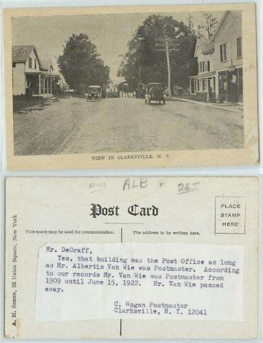 New York Clarksville Street scene with old cars View of what was the Post ~103
