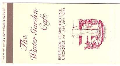 New York Uniondale Long Island Matchcover The Winter Garden nyli_box1~7