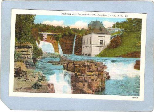 New York Ausable Chasm Rainbow & Horseshoe Falls ny_box5~1535