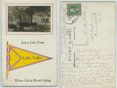 New York Little Valley The County Park Real Photo RPPC Mini Park Scene w/C~123