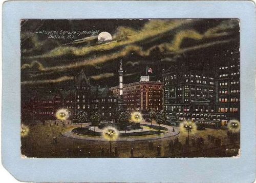 New York Buffalo Lafayette Square By Moonlight ny_box4~2596